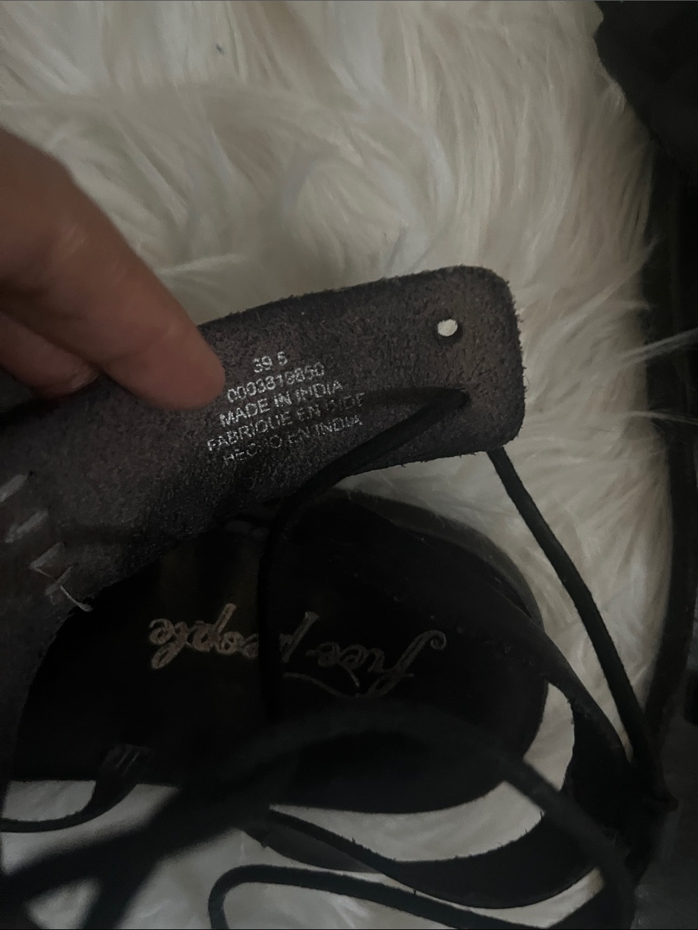 Free People Black Lace-Up Thong Sandals - Picture 3 of 3